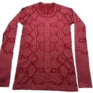 Lululemon Swiftly Tech Long Sleeve Crew Neck Size 6 Heathered Cranberry